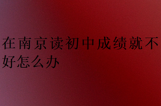 在南京讀初中成績就不好怎么辦