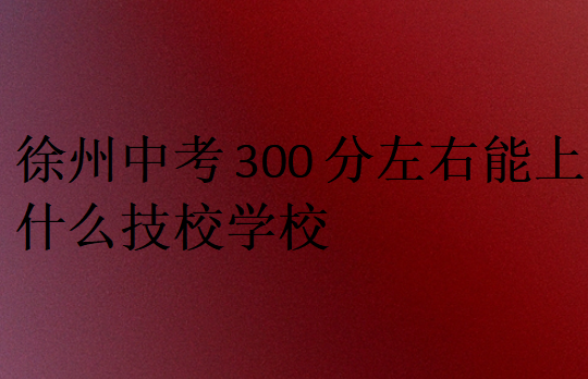 徐州中考300分左右能上什么技校學校