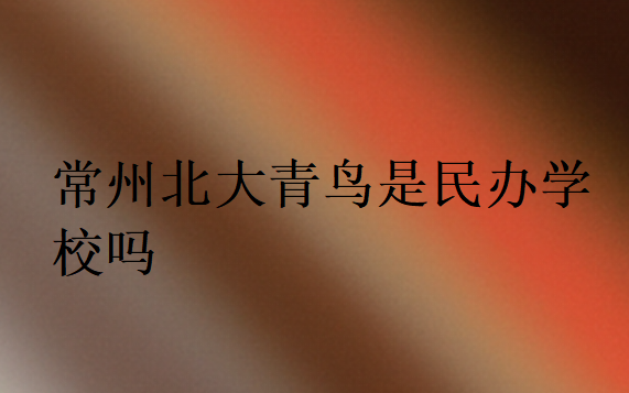常州北大青鳥是民辦學(xué)校嗎