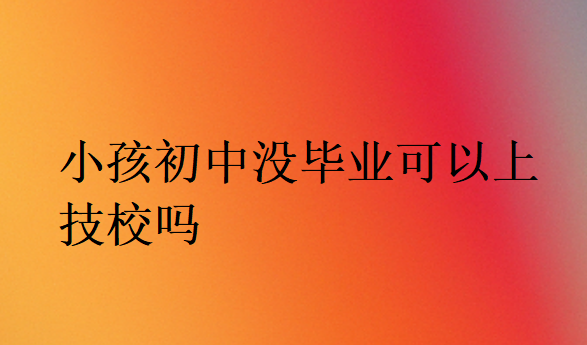 小孩初中沒畢業(yè)可以上技校嗎