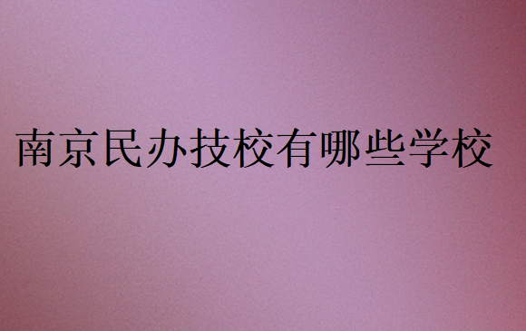 南京民辦技校有哪些學校