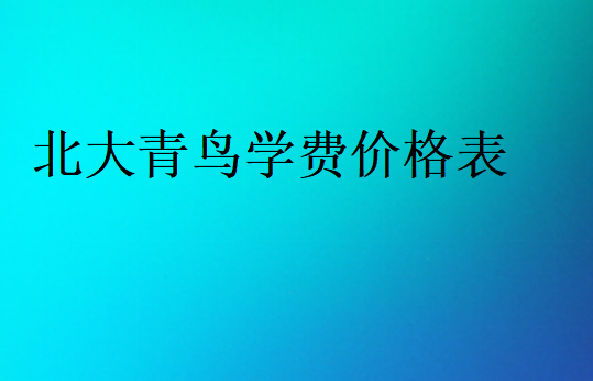 北大青鳥學(xué)費(fèi)標(biāo)準(zhǔn)