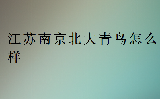 江蘇南京北大青鳥怎么樣