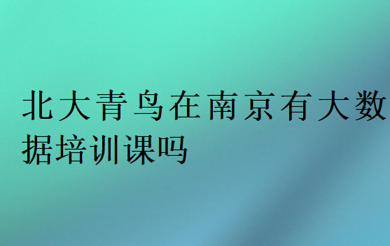 北大青鳥(niǎo)在南京有大數(shù)據(jù)培訓(xùn)課嗎