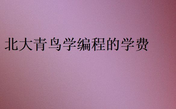 北大青鳥編程學(xué)費一共多少錢