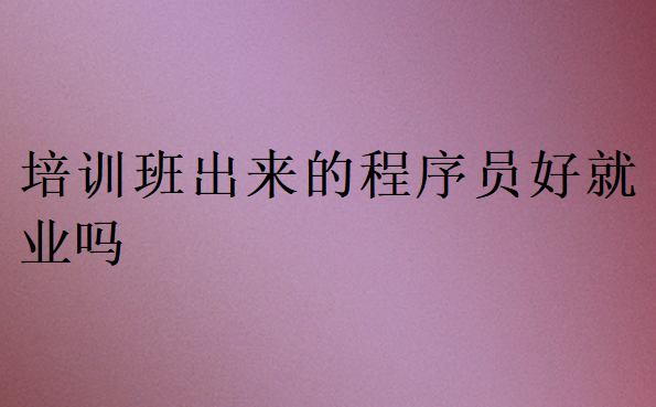 培訓(xùn)班出來的程序員好就業(yè)嗎