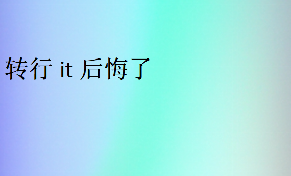 轉(zhuǎn)行學(xué)it的下場