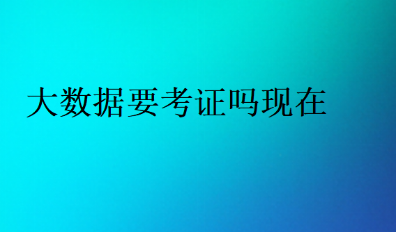 大數(shù)據(jù)要考證嗎現(xiàn)在