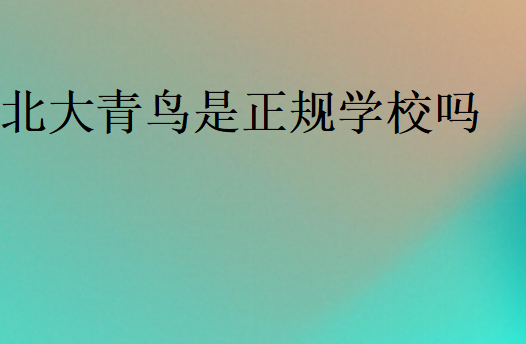 北大青鳥學(xué)歷國家承認(rèn)嗎
