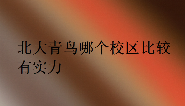 北大青鳥哪個校區(qū)比較有實力