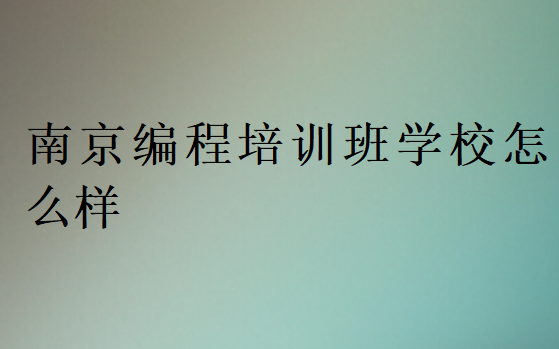 南京編程培訓(xùn)班學(xué)校怎么樣