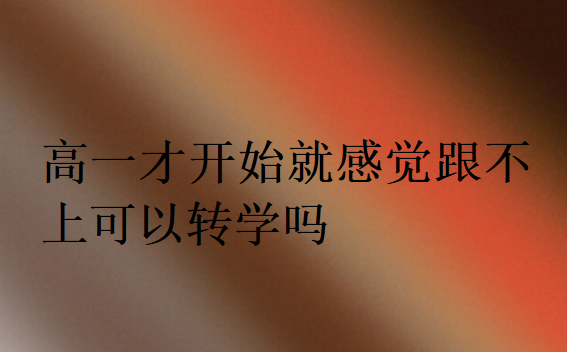 高一才開始就感覺跟不上可以轉(zhuǎn)學(xué)嗎
