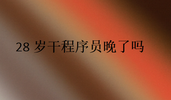 28歲學(xué)it還來得及嗎