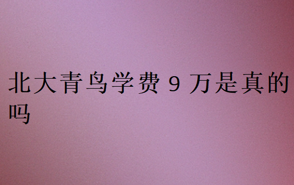 北大青鳥學(xué)費9萬是真的嗎