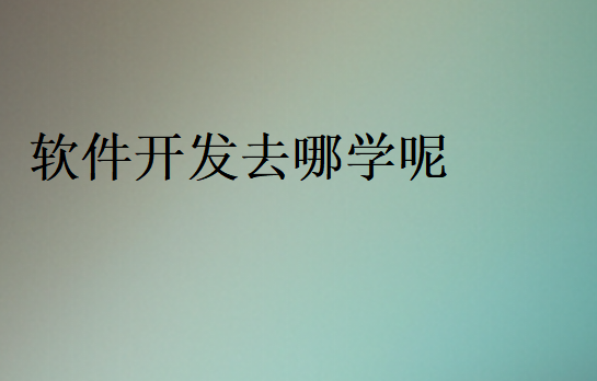 軟件開發(fā)去哪學(xué)呢