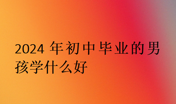 2024年初中畢業(yè)的男孩學(xué)什么好