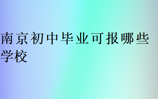 南京初中畢業(yè)可報哪些學(xué)校