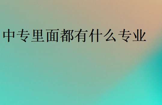 中專里面都有什么專業(yè)