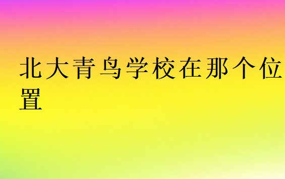 北大青鳥學(xué)校在那個位置