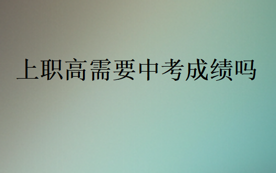 上職高需要中考成績嗎