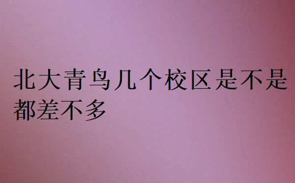北大青鳥幾個校區(qū)是不是都差不多