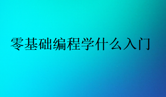 零基礎編程學什么