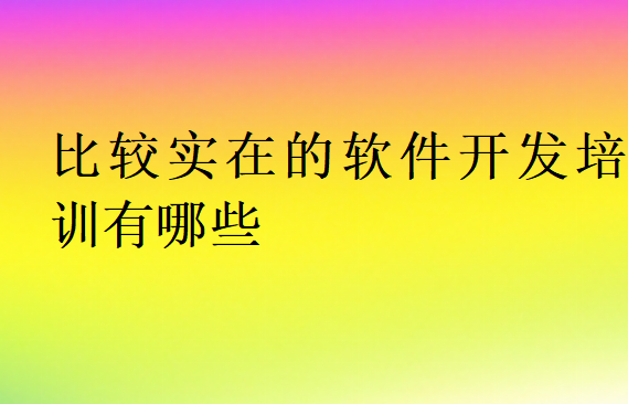 比較實在的軟件開發(fā)培訓有哪些