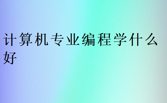 計算機專業(yè)編程學(xué)什么好