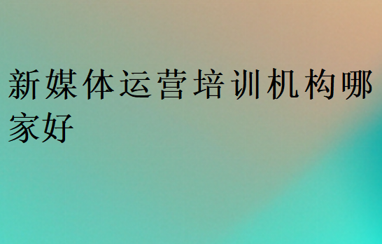 新媒體運(yùn)營培訓(xùn)機(jī)構(gòu)哪家好