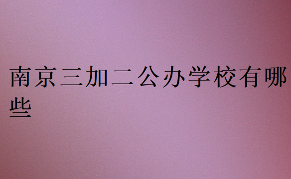 南京三加二公辦學(xué)校有哪些
